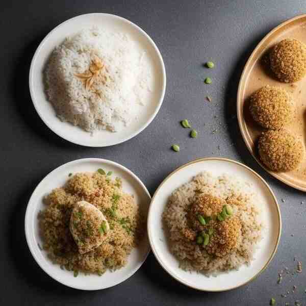 Чесночный рис с курицей